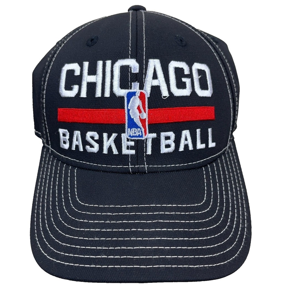 Chicago Bulls Hat Cap Strap Back Black Performance Adjustable Adidas Adult Mens